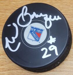 Autographed PHIL BOURQUE New York Rangers Hockey Puck