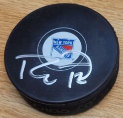 Autographed RYAN MALONE New York Rangers Hockey Puck