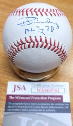 Autographed RON GUIDRY "AL CY 78" Official Major League Baseball JSA