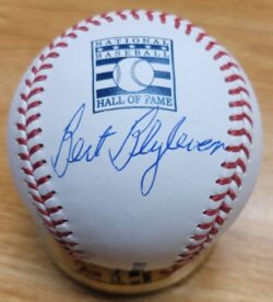 Autographed BERT BLYLEVEN Official Rawlings HOF Logo Major League Baseball Beckett