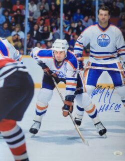 Autographed Paul Coffey "HOF '04" 16x20  Edmonton Oilers Photo JSA Witness