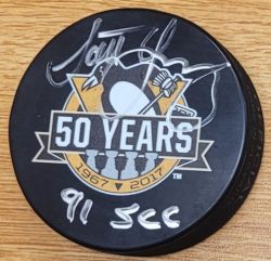 Autographed SCOTT YOUNG Pittsburgh Penguins Hockey Puck