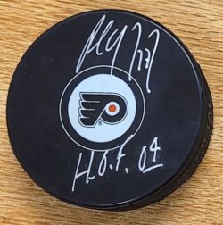 Autographed PAUL COFFEY "HOF 04" Philadelphia Flyers Hockey Puck JSA
