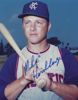 AUTOGRAPHED MIKE HERSHBERGER  8X10 Kansas City A's Photo