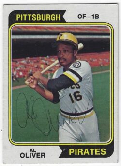 Autographed AL OLIVER Pittsburgh Pirates 1974 Topps Card