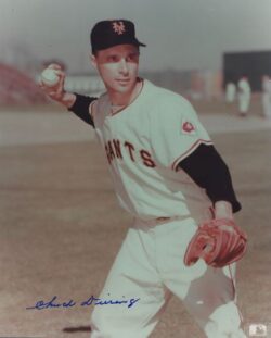 AUTOGRAPHED CHUCK DIERING 8X10 New York Giants Photo
