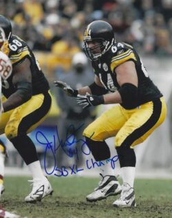 Autographed JEFF HARTINGS "SB XL Champs" 8X10 Pittsburgh Steelers Photo