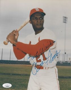 AUTOGRAPHED CURT FLOOD 8x10 St. Louis Cardinals Photo JSA