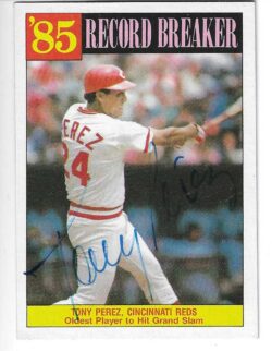 Autographed TONY PEREZ Cincinnati Reds 1986 Topps Card #205