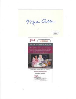 Autographed MEL ALLEN 3x5 INDEX CARD JSA