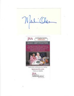 Autographed MERLIN OLSEN 3x5 INDEX CARD JSA