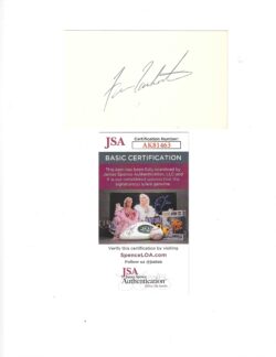 Autographed FRAN TARKENTON 3x5 INDEX CARD JSA
