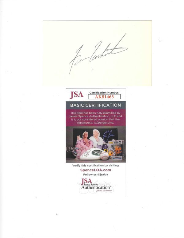 Autographed FRAN TARKENTON 3x5 INDEX CARD JSA