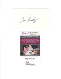 Autographed TOM LANDRY 3x5 INDEX CARD JSA