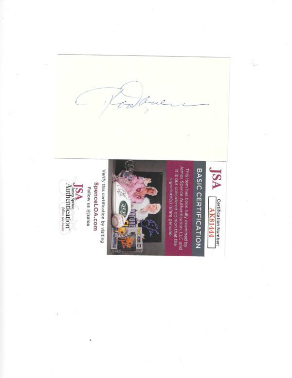 Autographed ROD CAREW 3x5 INDEX CARD JSA