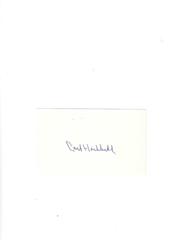 AUTOGRAPHED SIGNED CARL HUBBELL 3x5 Index card