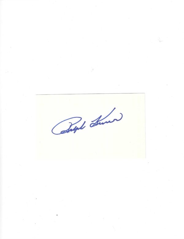 AUTOGRAPHED SIGNED RALPH KINER 3x5 Index card