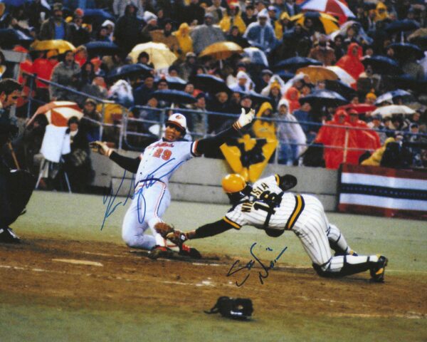 Signed KEN SINGLETON Baltimore Orioles / Steve Nicoscia  Pirates 8x10 photo