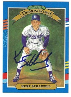Autographed KURT STILLWELL Kansas City Royals 1991 Donruss Diamond King