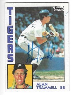 Autographed Alan Trammell Detroit Tigers 1984 Topps Card #510