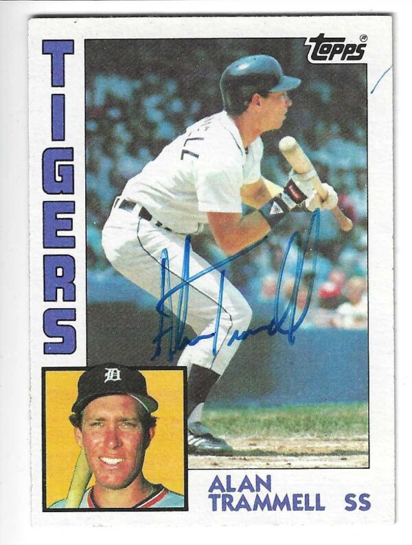 Autographed Alan Trammell Detroit Tigers 1984 Topps Card #510