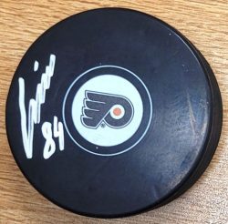 AUTOGRAPHED LINUS HOGBERG Philadelphia Flyers Hockey Puck