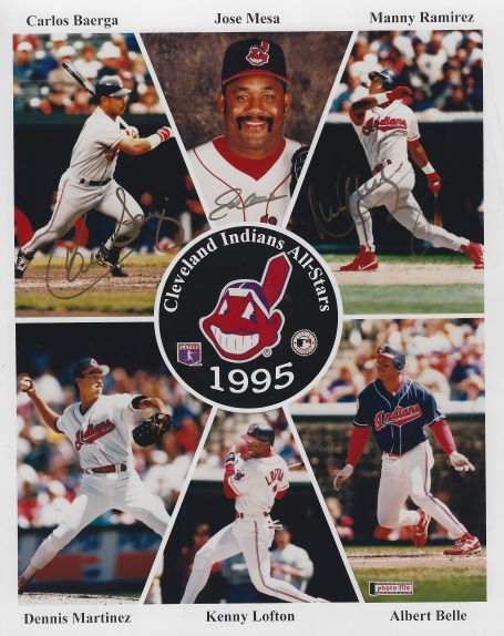 AUTOGRAPHED CARLOS BAERGA, JOSE MESA and MANNY RAMIREZ 8X10 Cleveland  Indians Photo - Main Line Autographs