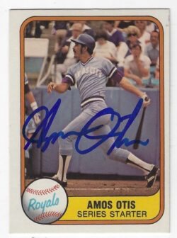 Autographed AMOS OTIS Kansas City Royals 1981 Fleer Card