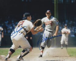 AUTOGRAPHED JOHNNY ROMANO Cleveland Indians and RON HANSEN Baltimore Orioles 8x10 Photo