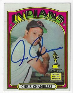 Autographed Chris Chambliss Cleveland Indians 1972 Topps Card