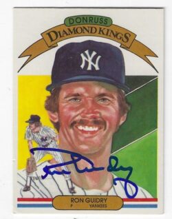Autographed RON GUIDRY New York Yankees 1983 Donruss Diamond King Card