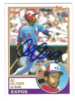 Autographed AL OLIVER Montreal Expos 1983 Topps Card