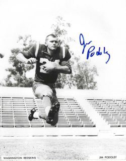 Autographed JIM PODOLEY 8x10 Washington Redskins Photo