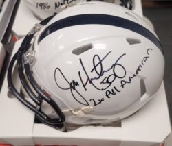 Autographed JEFF HARTINGS "2X All American" Penn State Mini Helmet