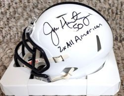 Autographed JEFF HARTINGS "2X All American" Penn State Mini Helmet