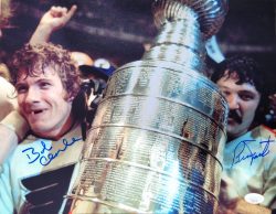 Autographed BOBBY CLARKE and BERNIE PARENT 11x14 Philadelphia Flyers Photo JSA