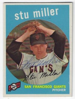 Autographed 1959 STU MILLER San Francisco Giants Topps Card