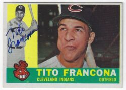 Autographed TITO FRANCONA Cleveland Indians 1960 Topps Card