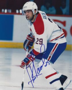 Autographed YVES RACINE 8X10 Montreal Canadiens Photo