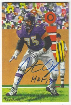 Autographed Jonathan Ogden Baltimore Ravens Goal Line Art Card