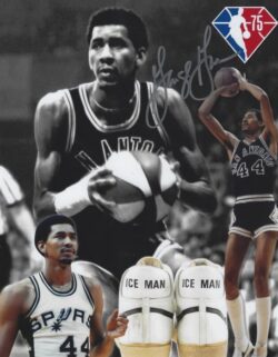 Autographed GEORGE GERVIN 8X10 SAN ANTONIO SPURS photo