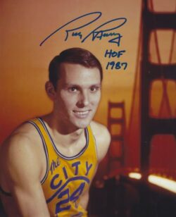 Autographed RICK BARRY "HOF 1987" 8x10 Golden State Warriors Photo