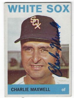 Autographed CHARLEY MAXWELL Chicago White Sox 1964 Topps Card