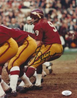 Autographed SONNY JURGENSEN 8X10 Washington Redskins Photo JSA