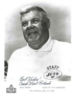 Autographed WEEB EWBANK New York Jets 8X10 photo PSA/DNA