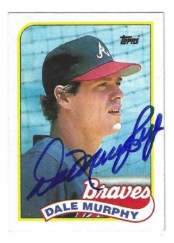 Autographed DALE MURPHY Atlanta Braves 1989 Topps Card