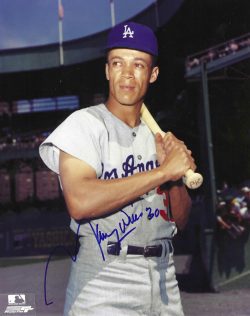 AUTOGRAPHED MAURY WILLS  8X10 Los Angeles Dodgers photo