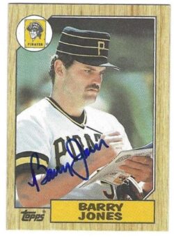 Auotgraphed BARRY JONES Pittsburgh Pirates 1987 Topps Card