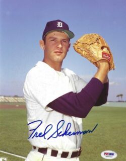 AUTOGRAPHED FRED SCHERMAN 8X10 Detroit Tigers Photo PSA