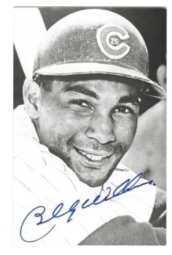 Autographed BILLY WILLIAMS Chicago Cubs BxW Rowe Post Card